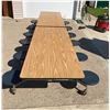 Image 1 : FOLDING CAFETERIA TABLE - 12 STOOLS