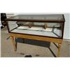 Image 3 : VINTAGE DISPLAY CASE - WOOD AND GLASS, ON STAND