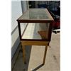 Image 9 : VINTAGE DISPLAY CASE - WOOD AND GLASS, ON STAND