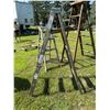 Image 9 : WOOD A-FRAME LADDERS, LOT OF FOUR