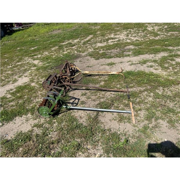VINTAGE PUSH MOWER AND TILLERS