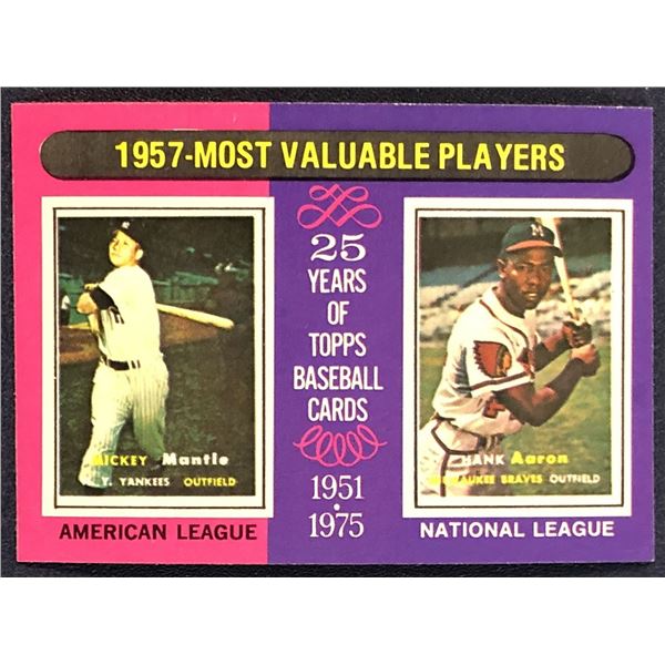 1975 TOPPS MINI HANK AARON / MICKEY MANTLE (HOF)