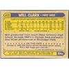 Image 2 : 1987 TOPPS WILL CLARK ROOKIE CARD