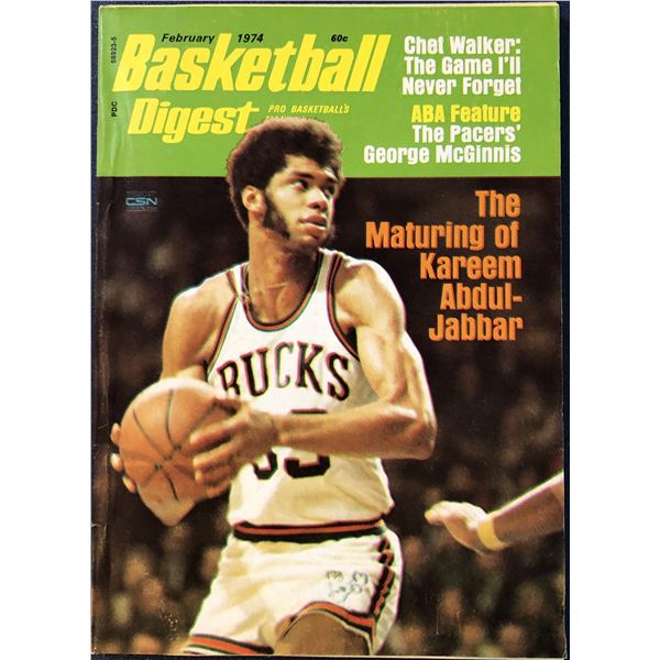 BASKETBALL DIGEST FEBRUARY 1974 - KAREEM ABDUL-JABBAR (HOF)
