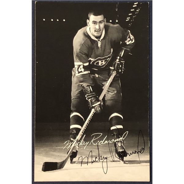 NHL MONTREAL CANADIENS 3.5"x5.5" POSTCARD - MICKEY REDMOND - SIGNED