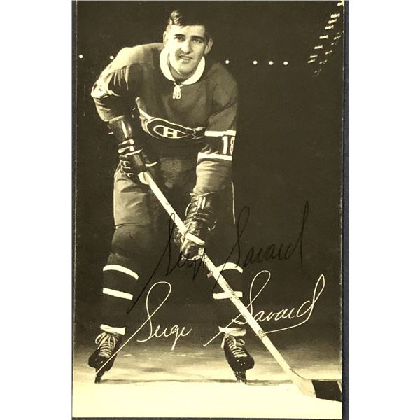 NHL MONTREAL CANADIENS 3.5"x5.5" POSTCARD - SERGE SAVARD (HOF) - DOUBLE SIGNED