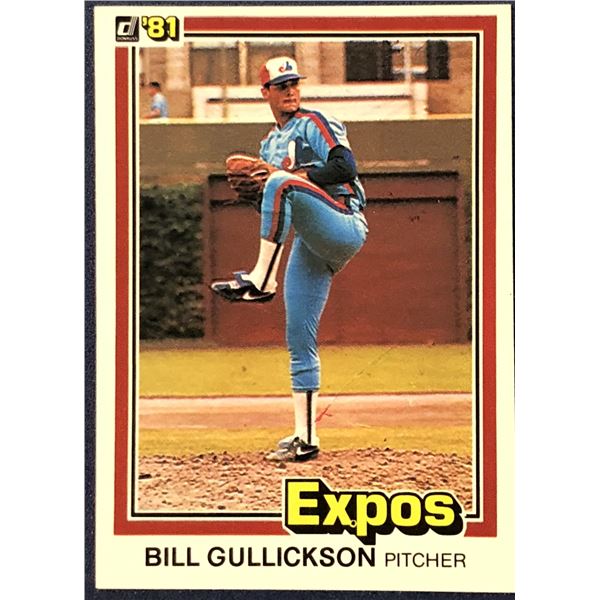 1981 DONRUSS BILL GULLICKSON ROOKIE CARD