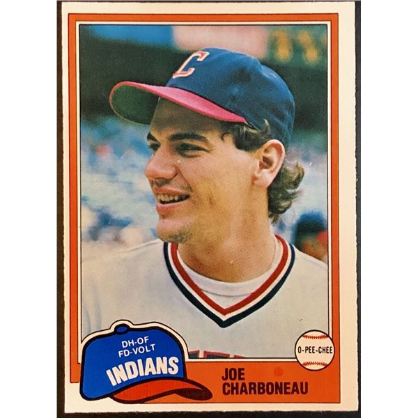 1981 O-PEE-CHEE JOE CHARBONEAU ROOKIE CARD