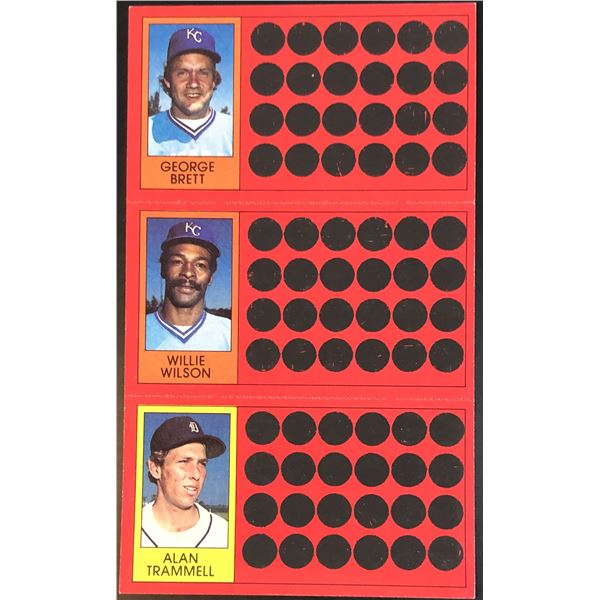 1981 TOPPS SCRATCH OFF - GEORGE BRETT / ALAN TRAMMELL (HOF)