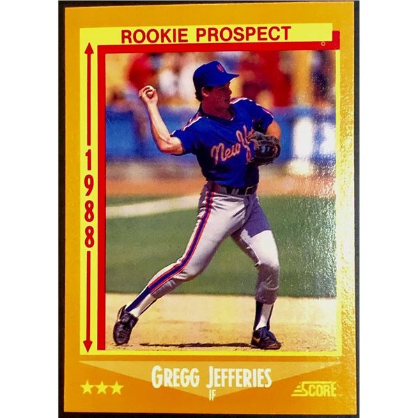 1988 SCORE GREGG JEFFERIES ROOKIE CARD