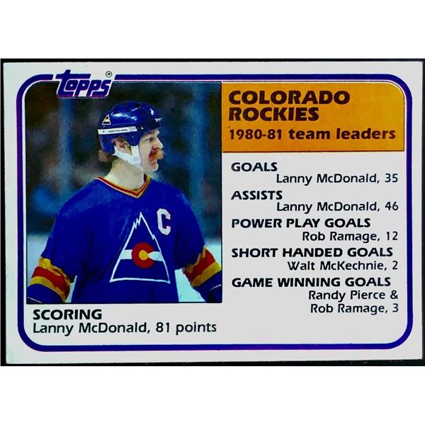 1981-82 TOPPS LANNY McDONALD (HOF)