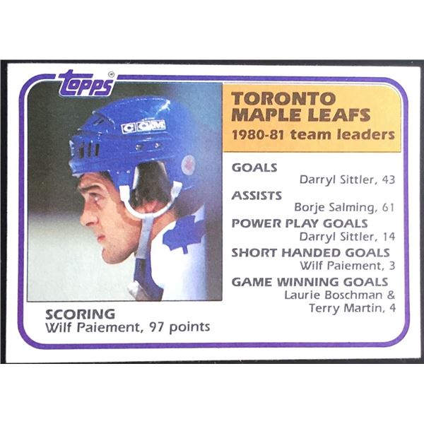 1981-82 TOPPS WILF PAIEMENT
