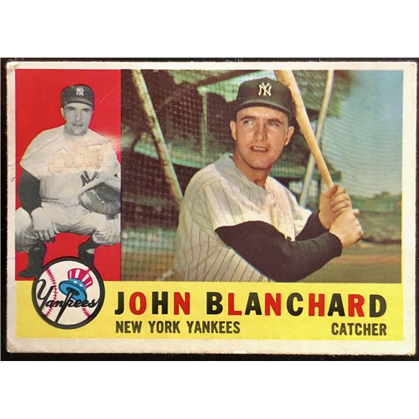 1960 TOPPS JOHN BLANCHARD WHITEBACK