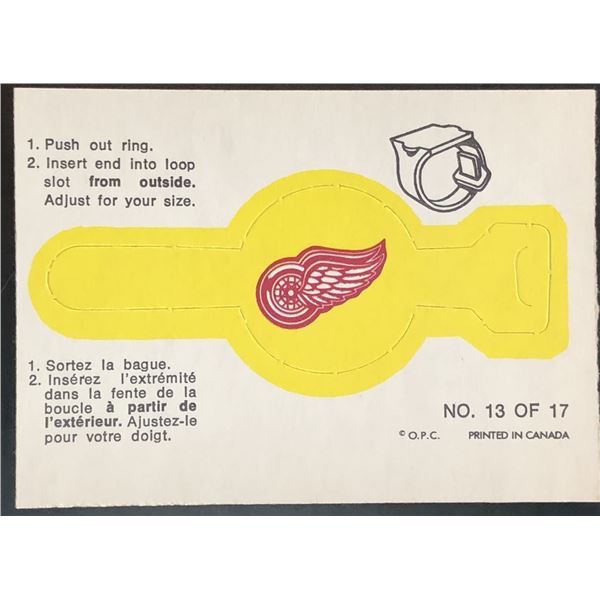 1973-74 O-PEE-CHEE DETROIT RED WINGS INSERT RING