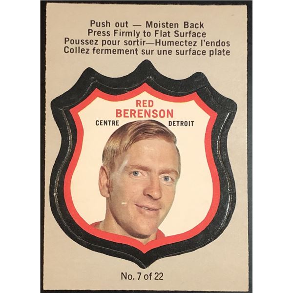 1972-73 NHL O-PEE-CHEE RED BERENSON (HOF) BADGE INSERT