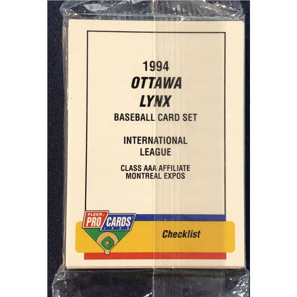 1986 FLEER MiLB OTTAWA LYNX (EXPOS) TEAM SET