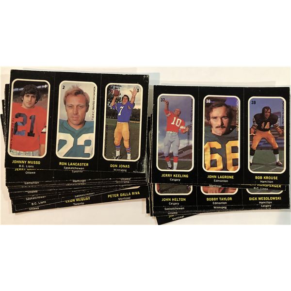 1972 O-PEE-CHEE CFL INSERT STICKERS COMPLETE SET