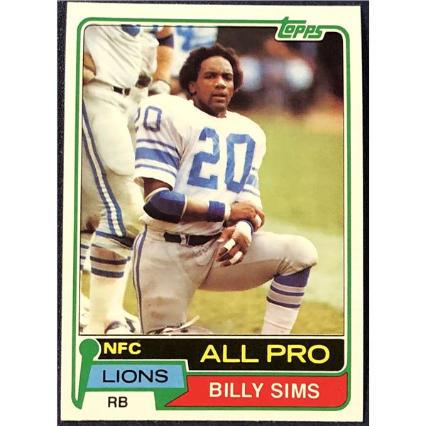 1981 TOPPS BILLY SIMS ROOKIE CARD