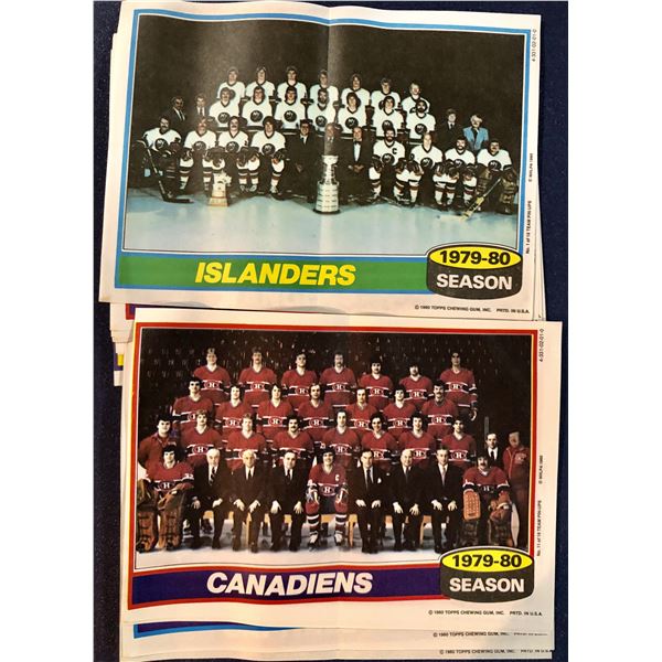 1980-81 TOPPS NHL TEAM PHOTO INSERT POSTERS SET (16)