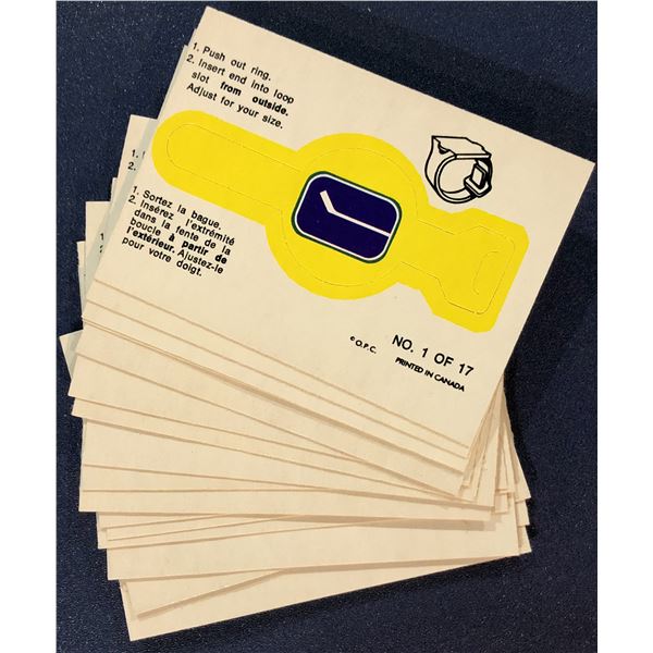 1973-74 O-PEE-CHEE NHL INSERT RINGS SET (17)