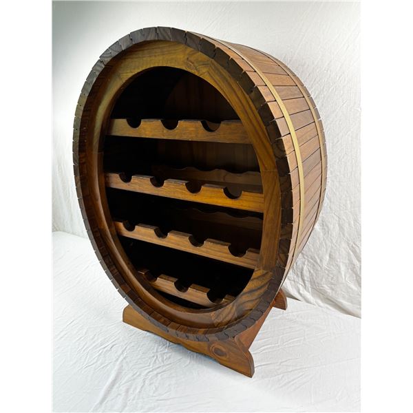 Wooden Barrel Wine Rack