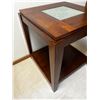 Image 2 : Wooden Side Table with Glass Inlay