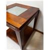 Image 3 : Wooden Side Table with Glass Inlay
