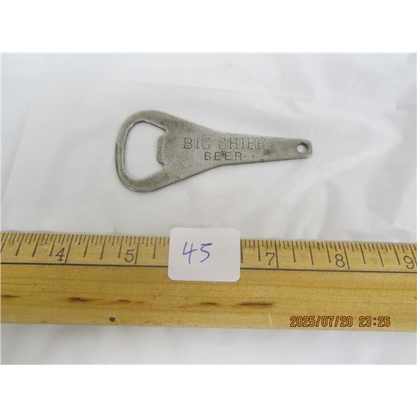 Antique Saskatoon Brewery Big Chief Bottle Opener