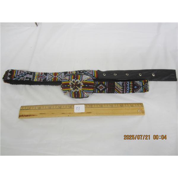 Hand Made Vintage Native American Beaded Belt