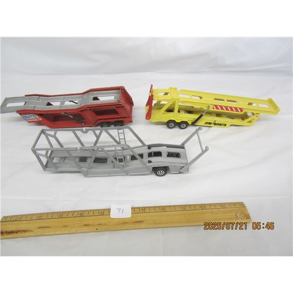 3 Hot Wheels Large Sized Car Trailers No Trucks
