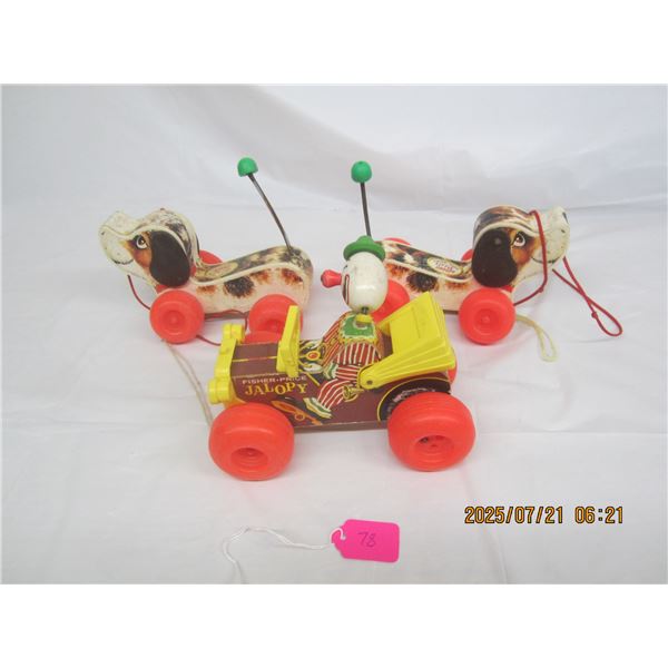 Lot of 3 Fisher Price Pull Toys