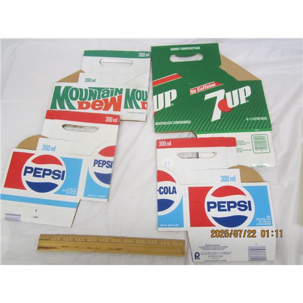 Lot of 4 Vintage Cardboard  Pop 6 Pack Holders