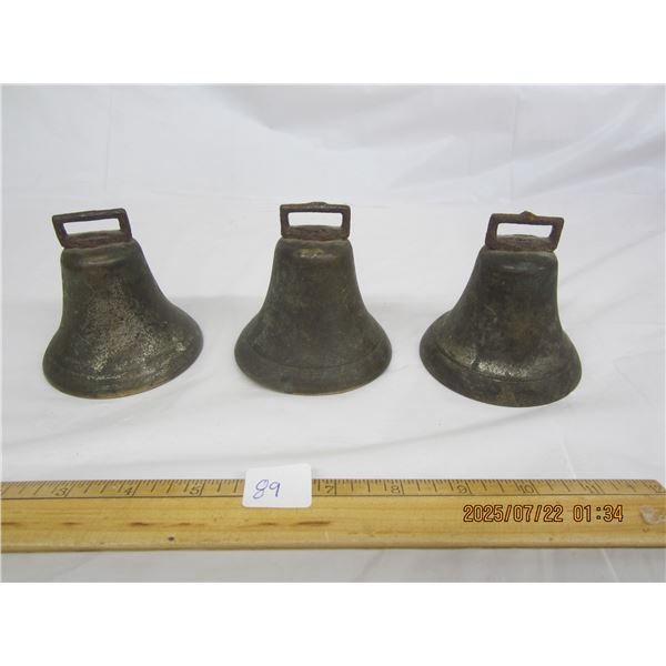 Lot of 3 Brass Horse Bells