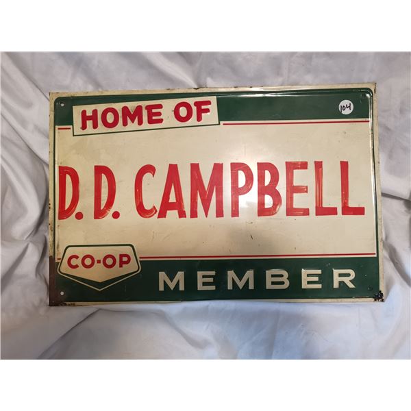 Old co-op member sign 17"x11"