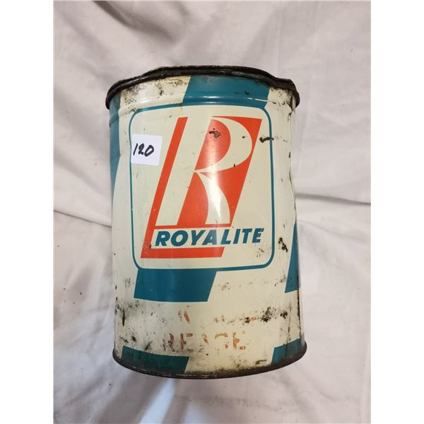 Old royalite grease tin can