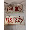 Image 1 : Three 1973 sask license plates , two are matching