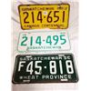 Image 1 : 1956,1967,1968 sask license plates