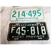 Image 2 : 1956,1967,1968 sask license plates