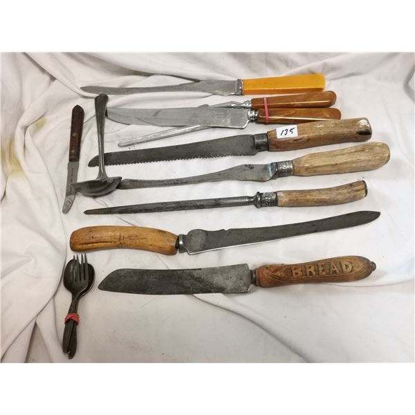 Lot of antique knives, some marked