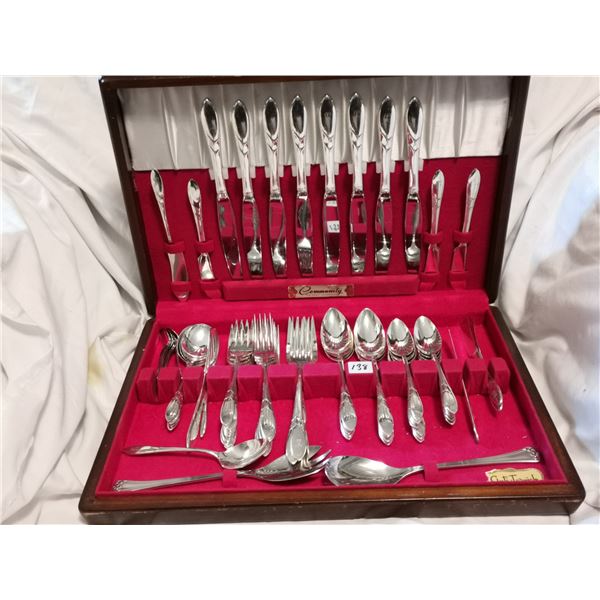 Set of community silverware in box