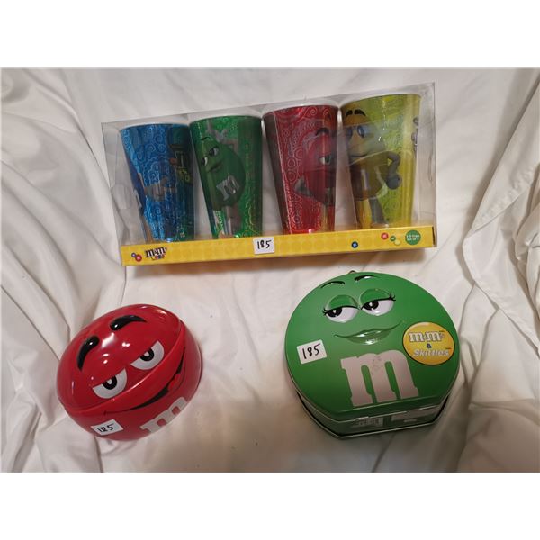 Mand M lot, container, box, sealed cups