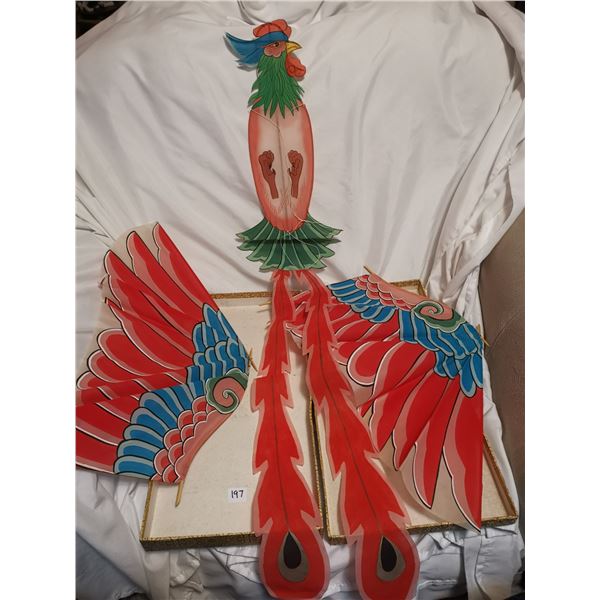 Vintage rooster shaped kite, beautiful