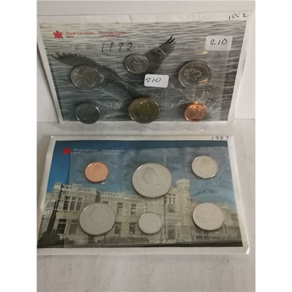 1992 and 1987 coin sets