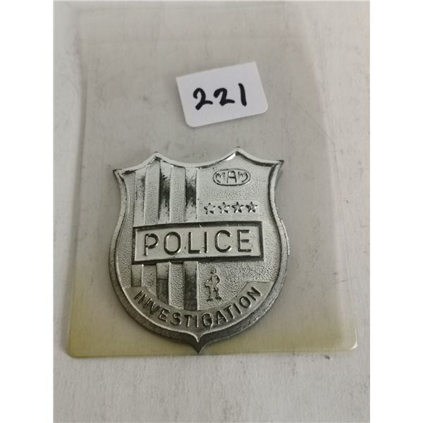 Investigation police badge