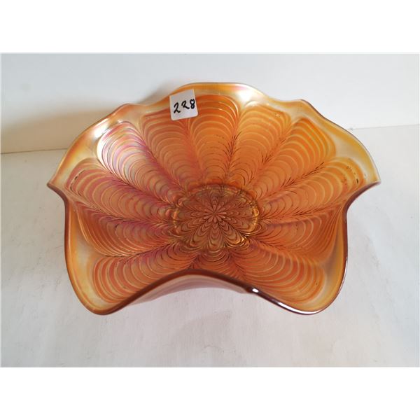 charnival glass fruit or candy dish 9" high