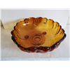 Image 1 : Vintage indiana footed amber fruit bowl 11"