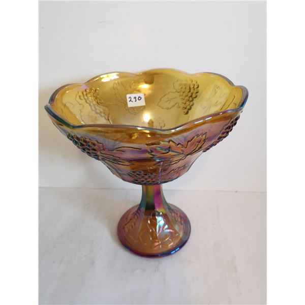 Vintage indiana carnival glass on pedestal 8.5x8.5 high