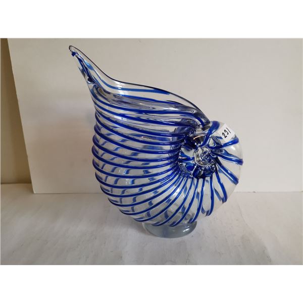 Horn art glass 10" tall