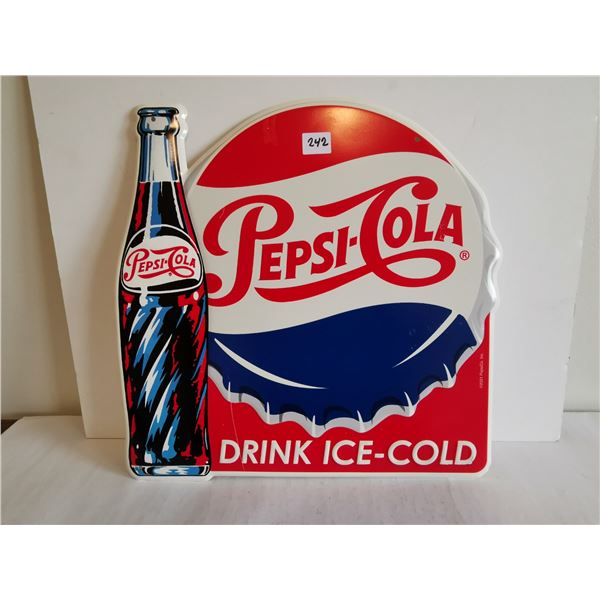 Drink ice-cold pepsi-cola sign 13.5"x13.5