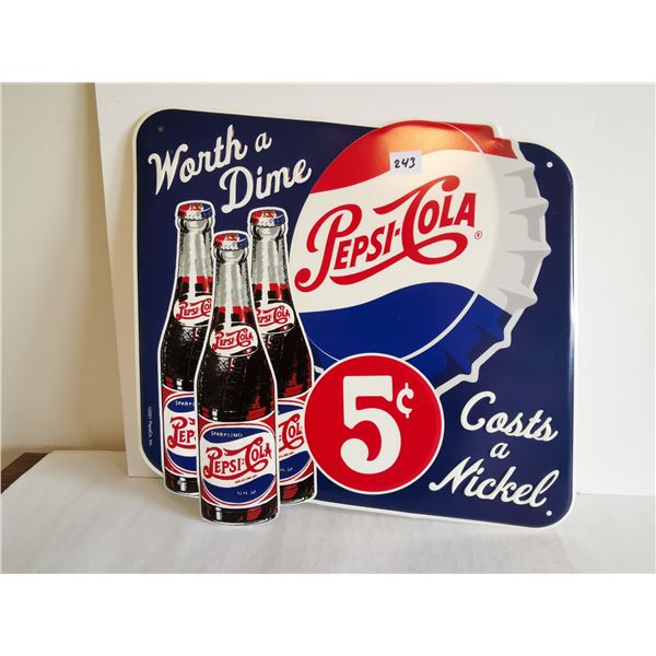 Pepsi-cola sign 13.5"x13"